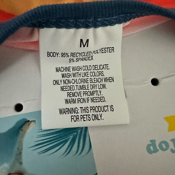 NWT Pet Apparel Multi Color Dog Tank Tee Sunrise Orange Blue - Size Medium - Picture 5 of 7